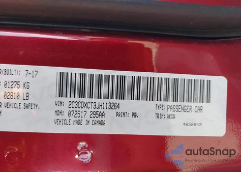 2018 Dodge Charger R/T from USA, damaged, VIN 2C3CDXCT3JH113264